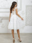Short Wedding Dresses White For Women Cap Sleeve Lace  Appliques Boho Bridal Gown Princess Cute Robe De Mariée Illusion Back