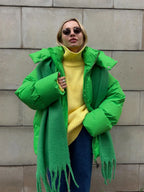 Women Winter Cotton Coat 2025 New Women Loose Cotton Padded Jacket Solid Hooded Parkas Coat Female Puffer Coat Winter Outwear