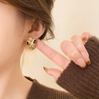 2026 New Design Natural Tiger Eye Stone Micro inlaid Zircon Geometric Earrings for Women's Trendy Jewelry Luxury Accessories
