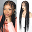 Synthetic Large Box Braided Wigs Jumbo Knotless 360° HD Full Lace Front Wigs For Black Women Jumbo Tribal Braids Faux Locs