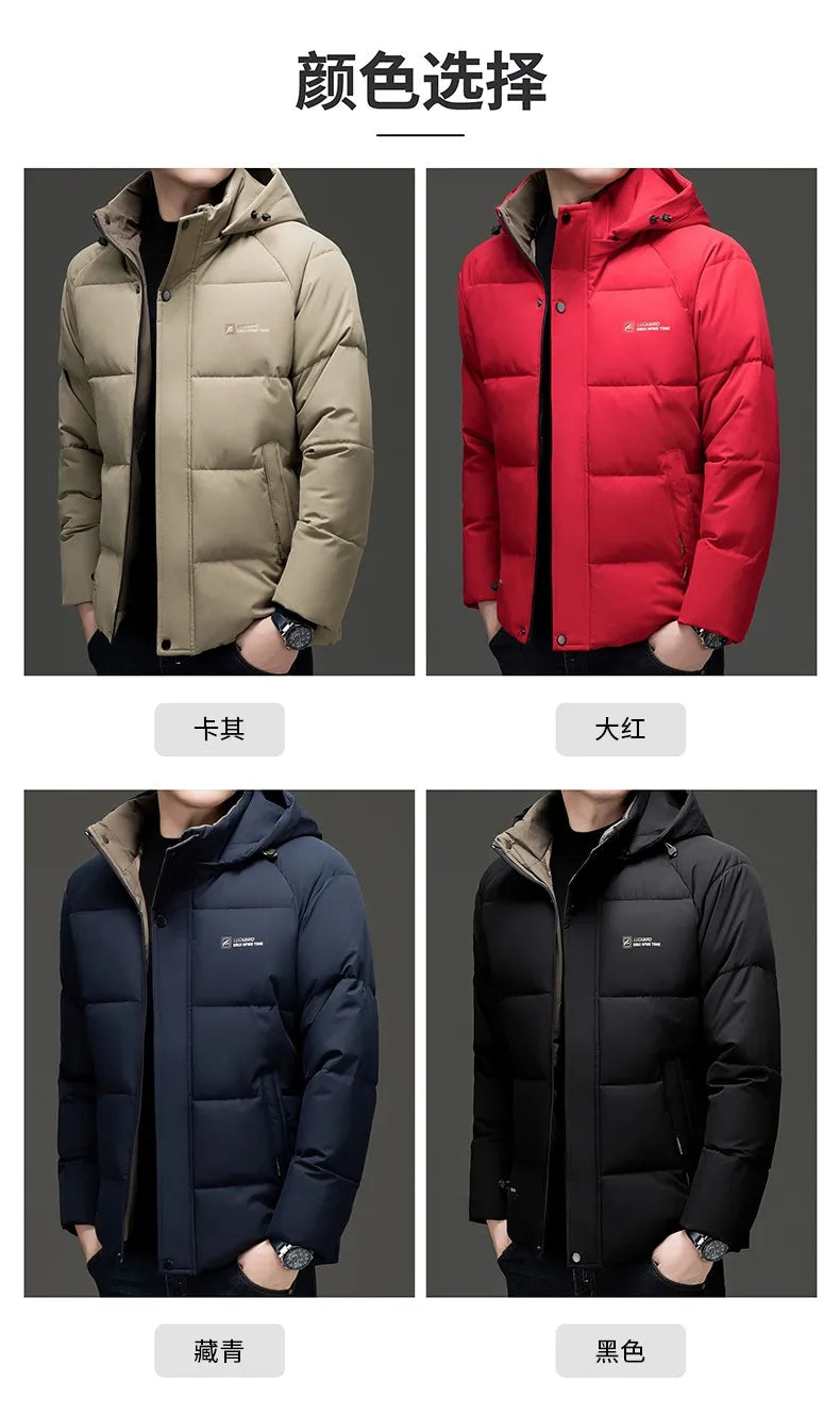 Top Grade Designer New Brand Men Parka Jacket Thick Casual Fashion Hooded Cropped Windbreaker Quilted Bubble Coats  Mens Clothes