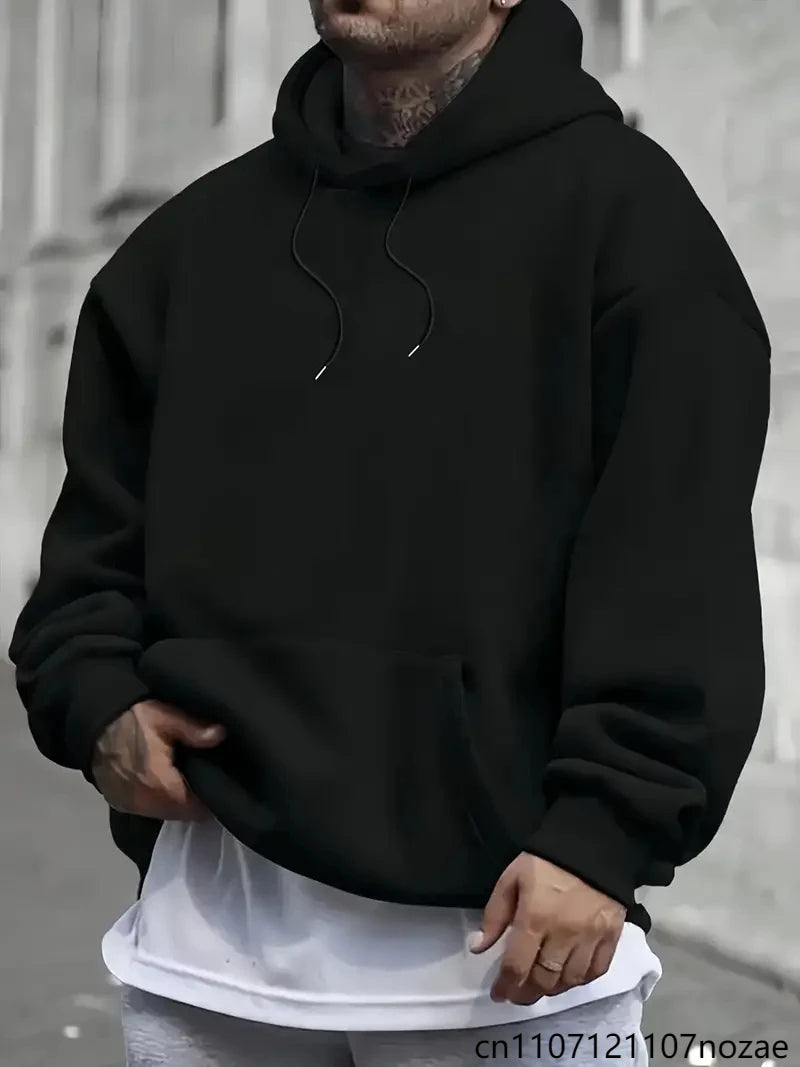 Fleece Men's Women Oversize Casual Sweatshirt Hoodies Couple Unisex Pullover Autumn Winter Loose Cotton Sport Hoody Clothing Top Main image