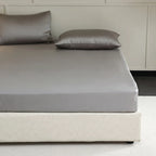 Mulberry Silk Fitted Bed Sheet with Elastic Bands Luxury Mattress Cover Single Double King Queen Size Bed Cover 100/140/200/220