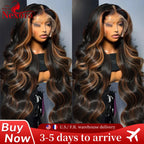 1B/30 Highlight Wig Body Wave Human Hair 13x6 Lace Front Wig Pre Plucked Pre Cut Lace 5x5 Glueless Wigs Human Hair 220% Density