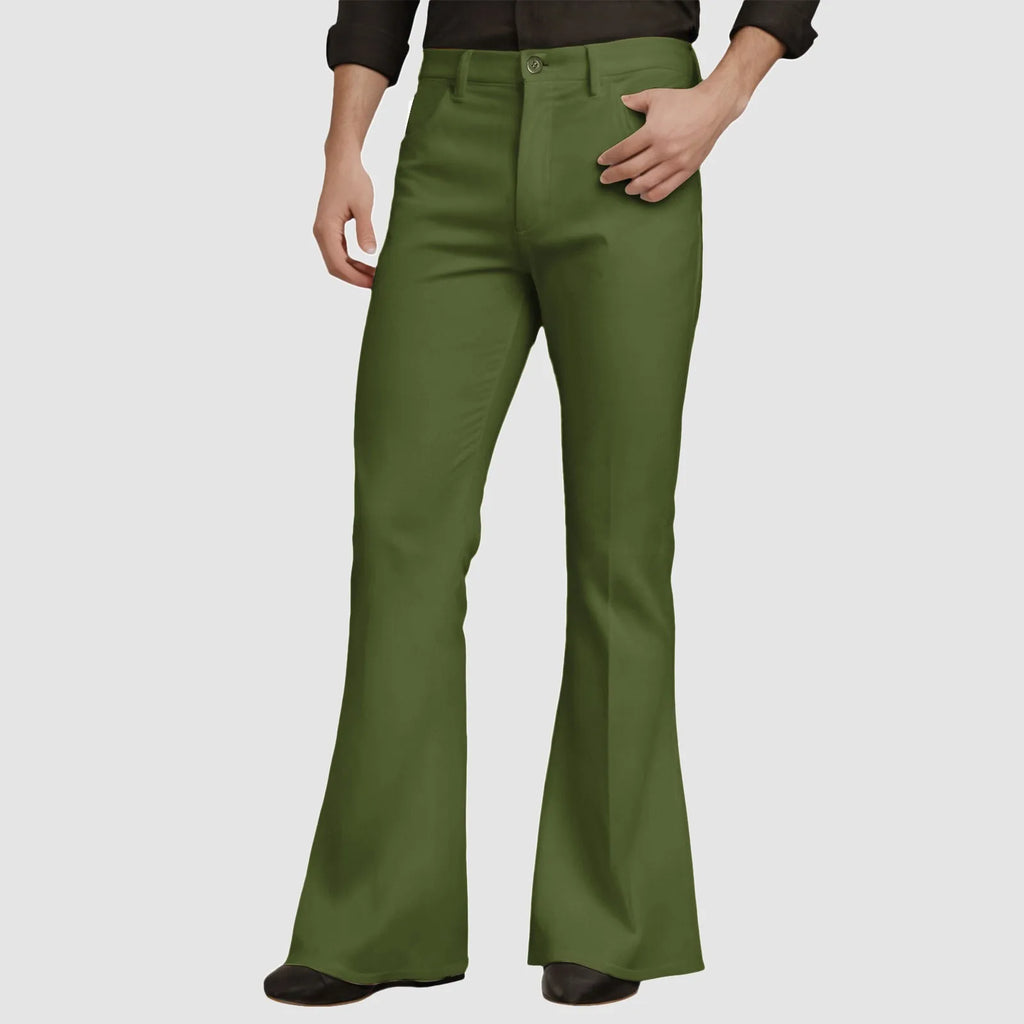 Vintage Flared Pants For Men Harajuku High Waist Skinny Pants Male Retro Slim Fit Bell Bottom Trousers Street Wear Pantalones