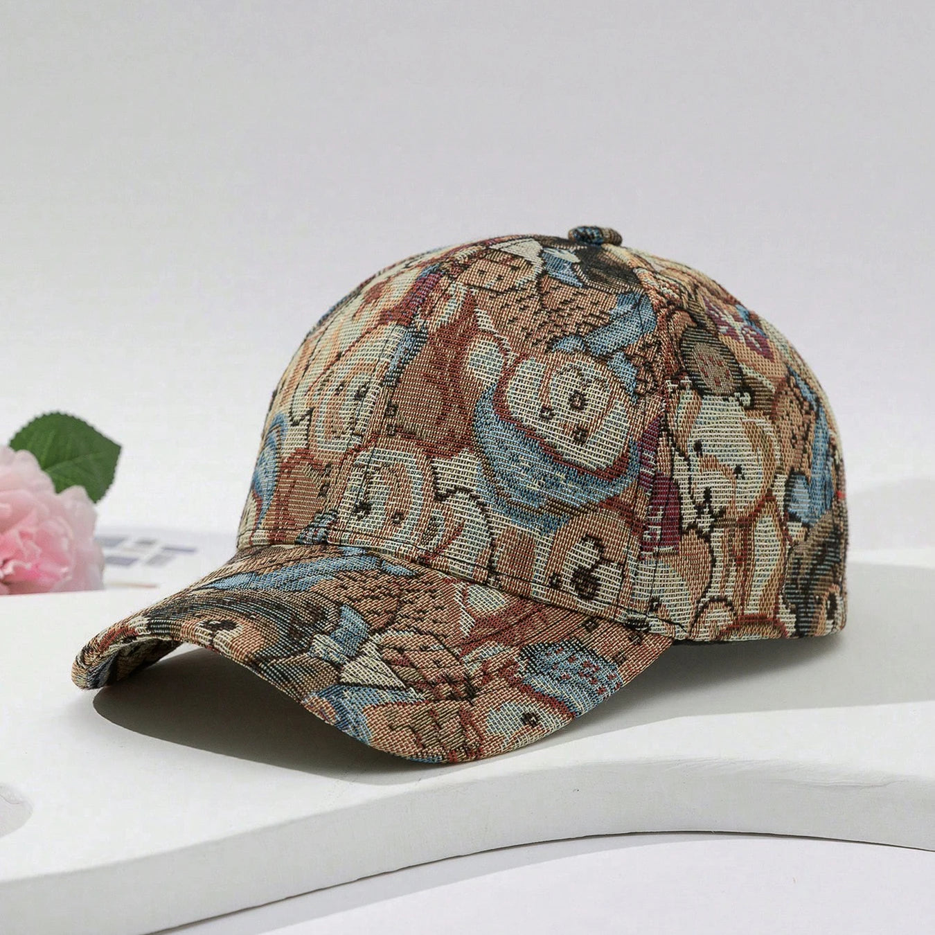 Fashion trend full print cartoon cute bear baseball cap personality casual sunshade hat suitable for daily collocation Main image