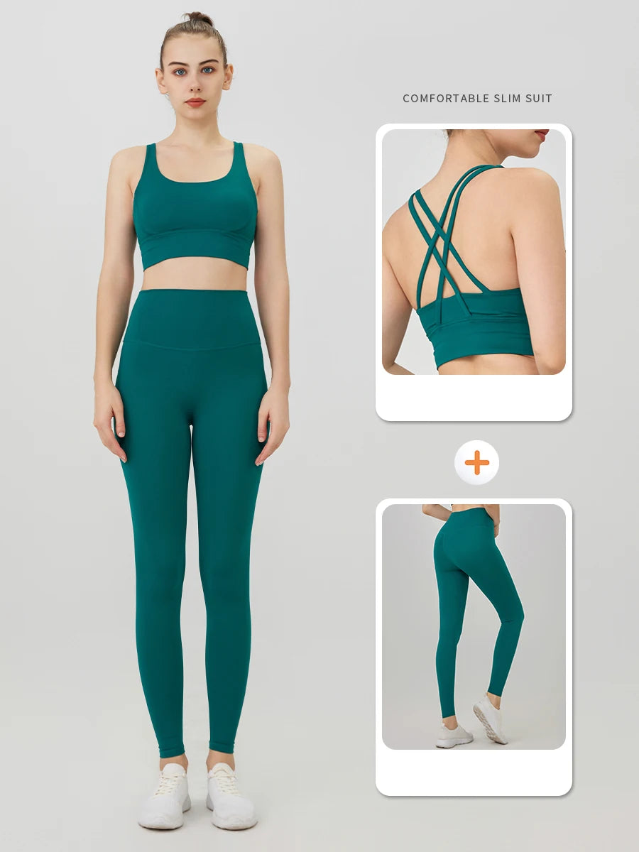 2 Piece Yoga Clothes Women's Tracksuit Athletic Wear Pilates Fitness Suit Gym Workout Push Up Clothes Sports Bra Leggings Suit Main image