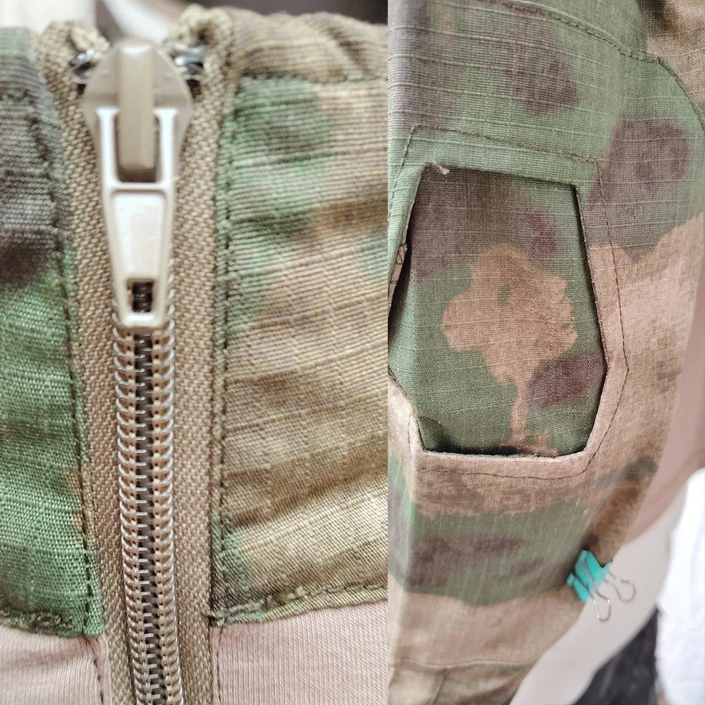 Camo Tactical Sets Outdoor Long Sleeve Wear-resisting T Shirts+Multi-pocket Tactic Cargo Pants Suit Training Workwear Combat Set