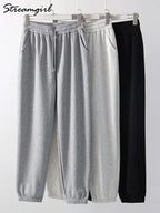 Thick Warm Fleece Sweatpants Women Winter Straight Leg Pants Gray Velvet Trousers Pants Jogger For Women Sweatpants Outfits