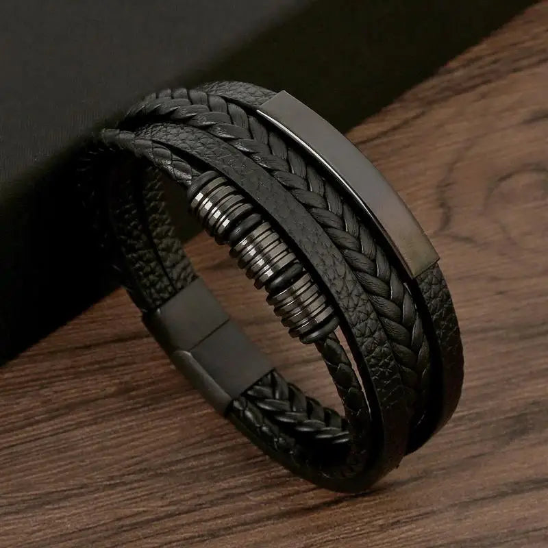 Classic Men's Leather Bracelet New Style Hand-woven Multi-layer Combination Accessory Fashion Man Jewelry Wholesale Dropshipping Main image