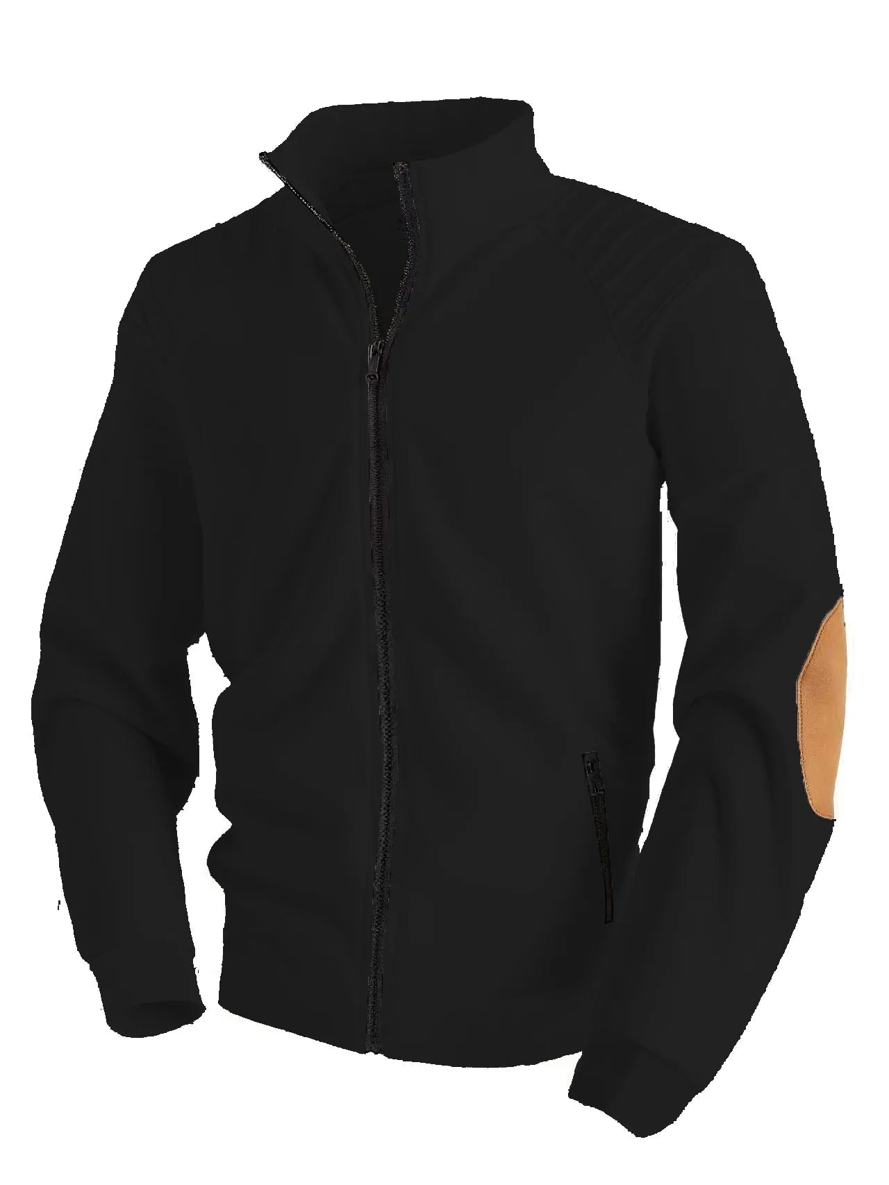 New Fashion Men's Jacket - pure color casual long-sleeved coat with pleated sleeves, suitable for spring and autumn seasons.