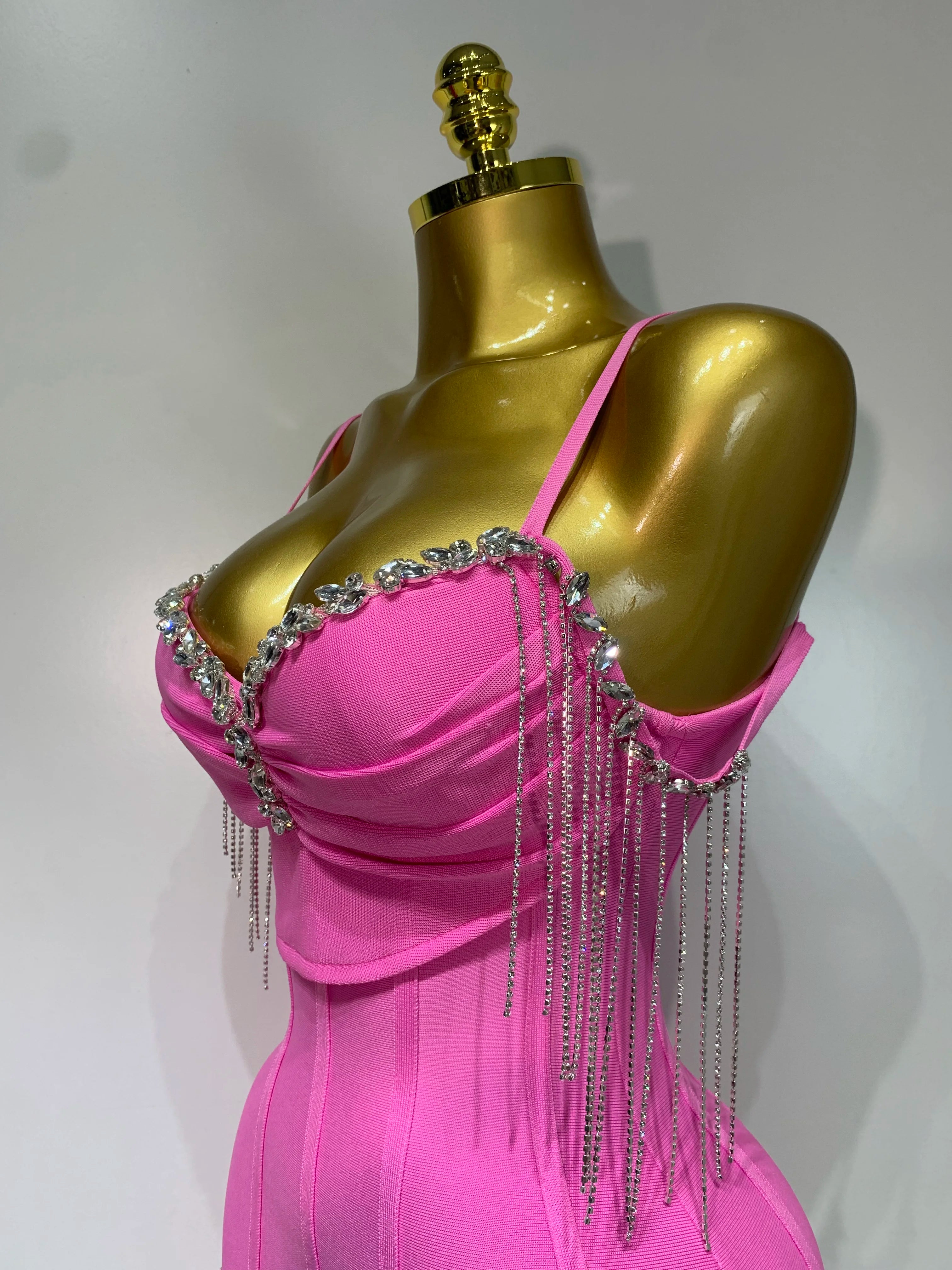 Women Sexy Backless Spaghetti Strap Bodycon Sleeveless Bandage Dress 2025 Elegant Prom Gown Club Evening Party Birthday Dresses
