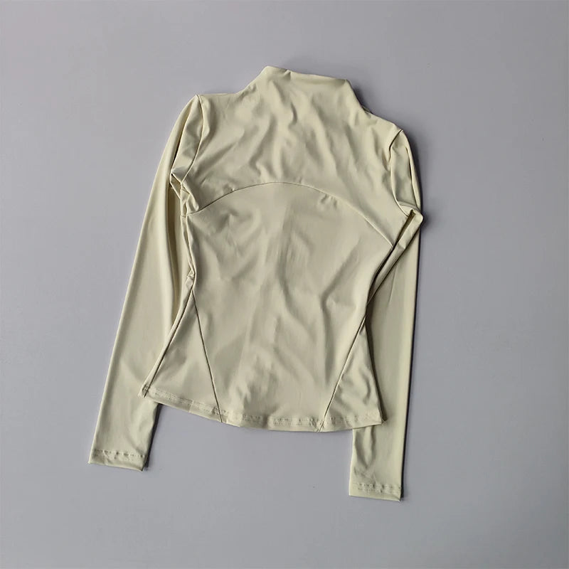 Women Sports Jacket Zip Fitness Yoga Shirt Workout Running Coats Warm Gym Long Sleeve Top Cardigan Slim Tight Jacket Activewear Secondary image