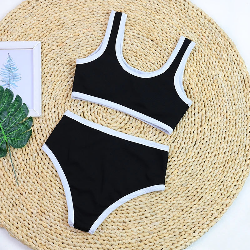 Woman Swimwear 2026 High Waist Bikinis Shorts Women's Swimsuit Luxury Ribbed Two-piece Bathing Suits Summer Bikini Set Swim Suit