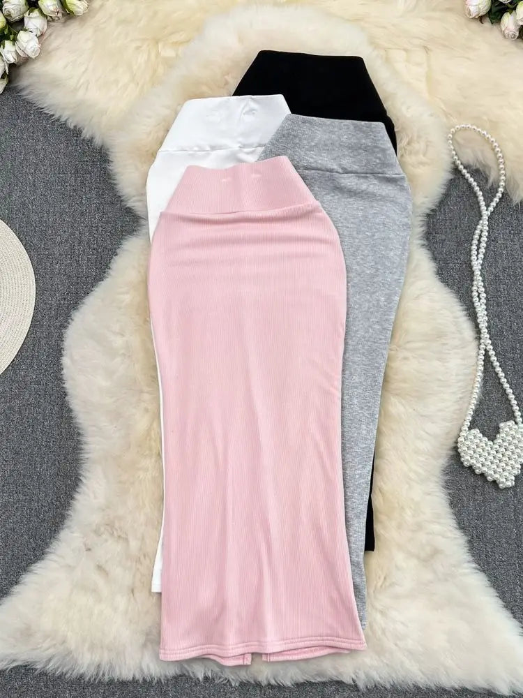 2026 Summer Fashion New Women's Elegant Design Sensual Hip Hugging Half Length Skirt Sexy High Waist Mid Length Fishtail Skirt Main image