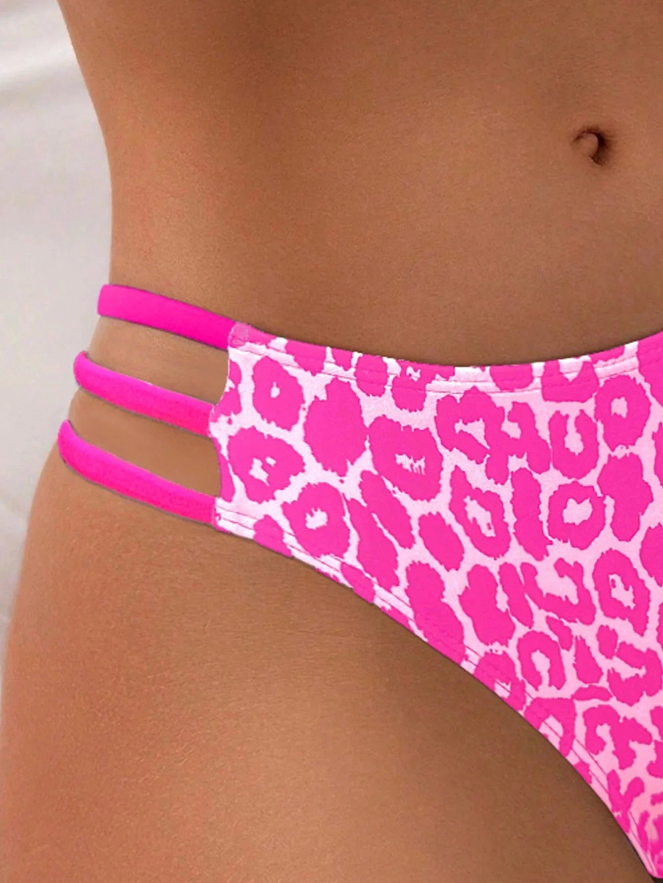 Cikini Solid Texture Split Bikini Set With Underwire, Summer Beach Swimwear Bathing Suit For Women