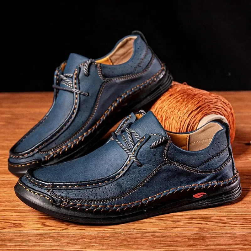 Shoes for Men 2026 Handmade Leather Casual Sneakers Comfort Design Man Shoe Business Leather Fashion Plus Size Shoes for Men