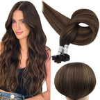 Full Shine U Tip Hair Extensions Fusion Hair Balayage Color 40-50g Keratin Glue Beads Prebonded Human Hair Extensiones