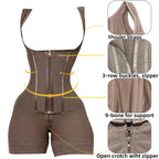Body Shaper Women Colombian Fajas Shapewear Bodysuit 9-bone High Compression Girdles Double Tummy Control Full Body Open Crotch