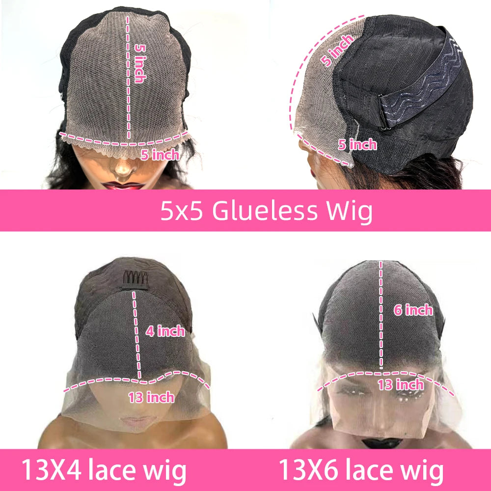 Kinky Straight 13x4 Lace Front Human Hair Wigs For Women Brazilian Bone Colored Straight 5x5 Transparent Lace Frontal CurlyWig