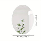 2D Acrylic Oval Self-Adhesive Mirror Irregular Punch-Free for Bathroom Toilet Wash Basin Living Room Bedroom Soft Wall Mirror