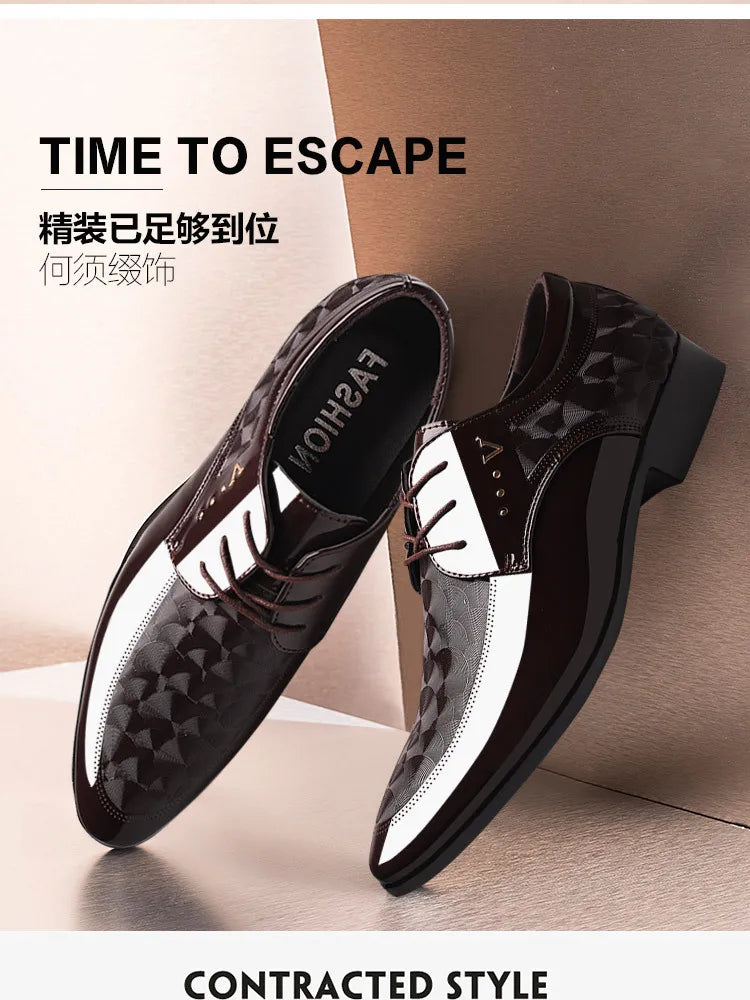 Oxfords Leather Men's Shoes Casual Dress Men Lace Up Breathable Formal Office for Man Big Size 38-48 Flats 2026