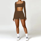 2-Piece Quick Dry Yoga Set – Long Sleeve Gym Outfit