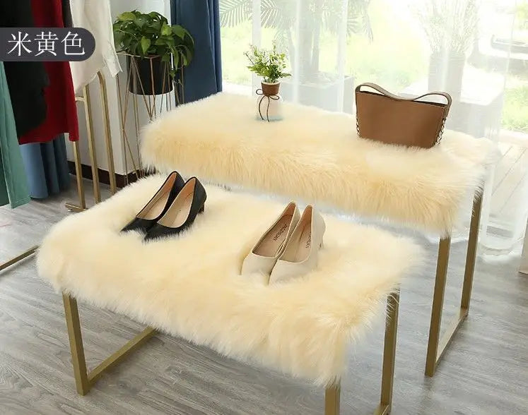 Korean Style Long Hair Cushion Window Decoration Plush Bag Clothing Plush Decorating Shelf Display Cabinet Makeup Table Mats