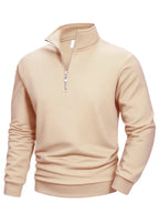 Autumn Men's Quarter Zip Up Sweatshirts Slim Fit Lightweight Outdoor Mock Neck Pullover Sweaters Half Turtleneck Knit Streetwear