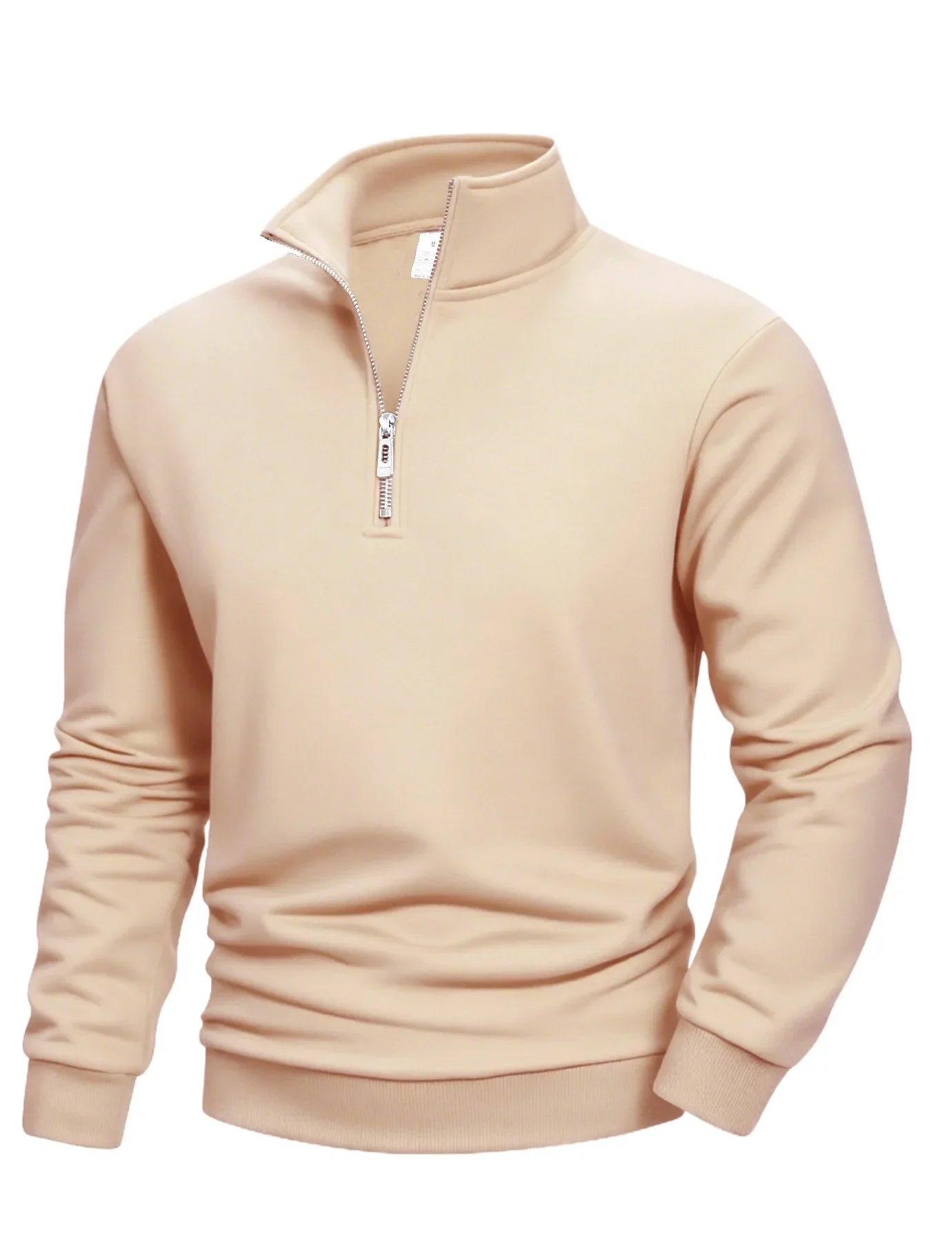 Autumn Men's Quarter Zip Up Sweatshirts Slim Fit Lightweight Outdoor Mock Neck Pullover Sweaters Half Turtleneck Knit Streetwear