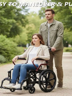 Lightweight Travel Wheelchair Foldable Compact Hand Push Wheelchair for Easy Storage in Car Trunk Airplane Suitable for Adult