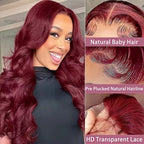 Burgundy 99J Body Wave Lace 13x6 HD Front Wigs Human Hair Pre Plucked with Baby Hair 13x4 Lace Front Wigs for Black Women