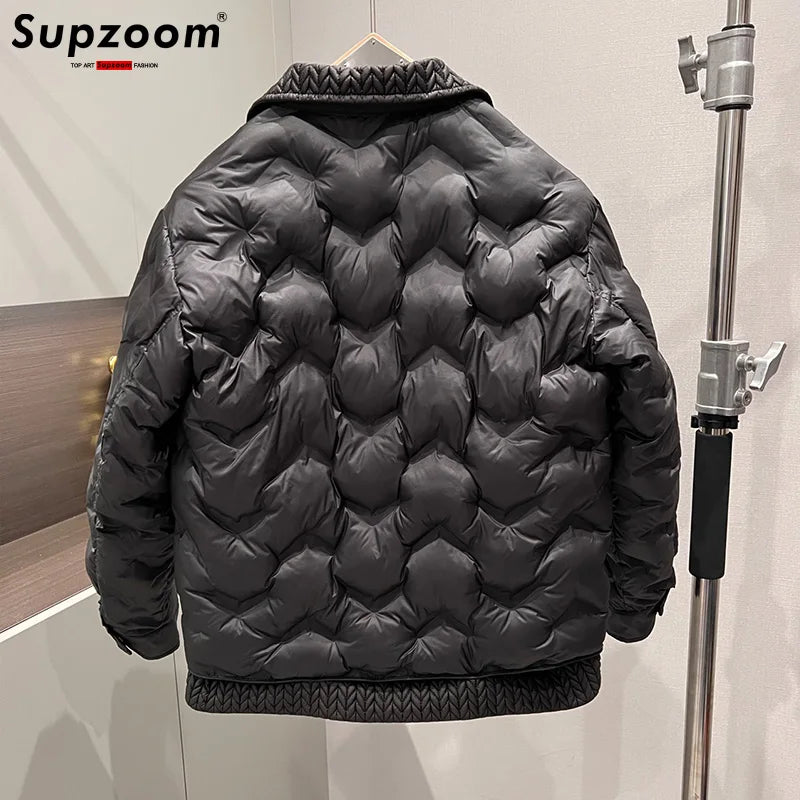 Supzoom New Arrival Top Fashion Casual Splicing Mens Winter Trendy Bread Suit Couple Cotton-padded Jackets And Coats Secondary image