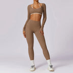 2-Piece Activewear Set – Long Sleeve Crop Top & Leggings