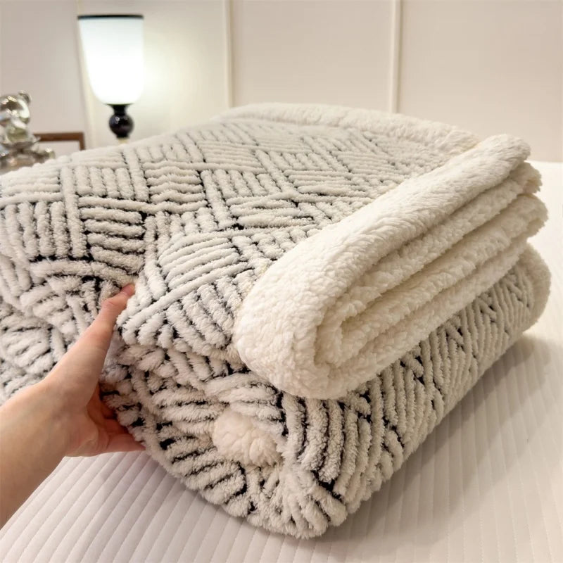 Sherpa Like Fleece AB Side Throw Blanket Ultra-Soft Warm Winter Thick Blankets For Single Double Bedspread Drop Shipping 120*200