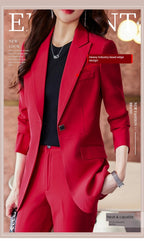 Coat Women's Red Work Clothes Suit Jacket
