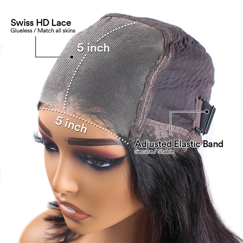 5x5 1B30 Lace Glueless Wig Human Hair Ombre Body Wave Lace Frontal Closure Wigs Hd Lace Human Hair Ready To Go Human Front Wigs