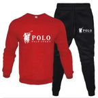 Men's autumn and winter sets of round-neck sweatshirts and jogging pants autumn and winter fashion outdoor fitness and casual