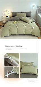 INS style high luxury solid color double-sided style single couple quilt cover soft luxury hotel & apartment & home bedding
