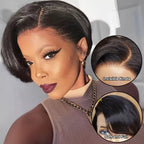 Straight Pixie Cut Wig Short Bob Wigs 13x4 Lace Front Wigs Human Hair Pre Plucked Pixie Cut Wig Brazilian Human Hair 100%