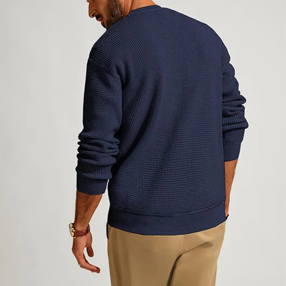 Samlona Men Retro Knitted Sweaters Vintage Jumpers 2025 Autumn Basic Top Pullovers Mens Long Sleeve Fashion Knitting Sweater New