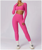 2-Piece Activewear Set – Long Sleeve Crop Top & Leggings
