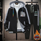 Winter Men's Sets Tracksuit Men Wool Hooded Sweatshirt Thicken Warm Sportswear Male Casual Suit Two Piece Sets