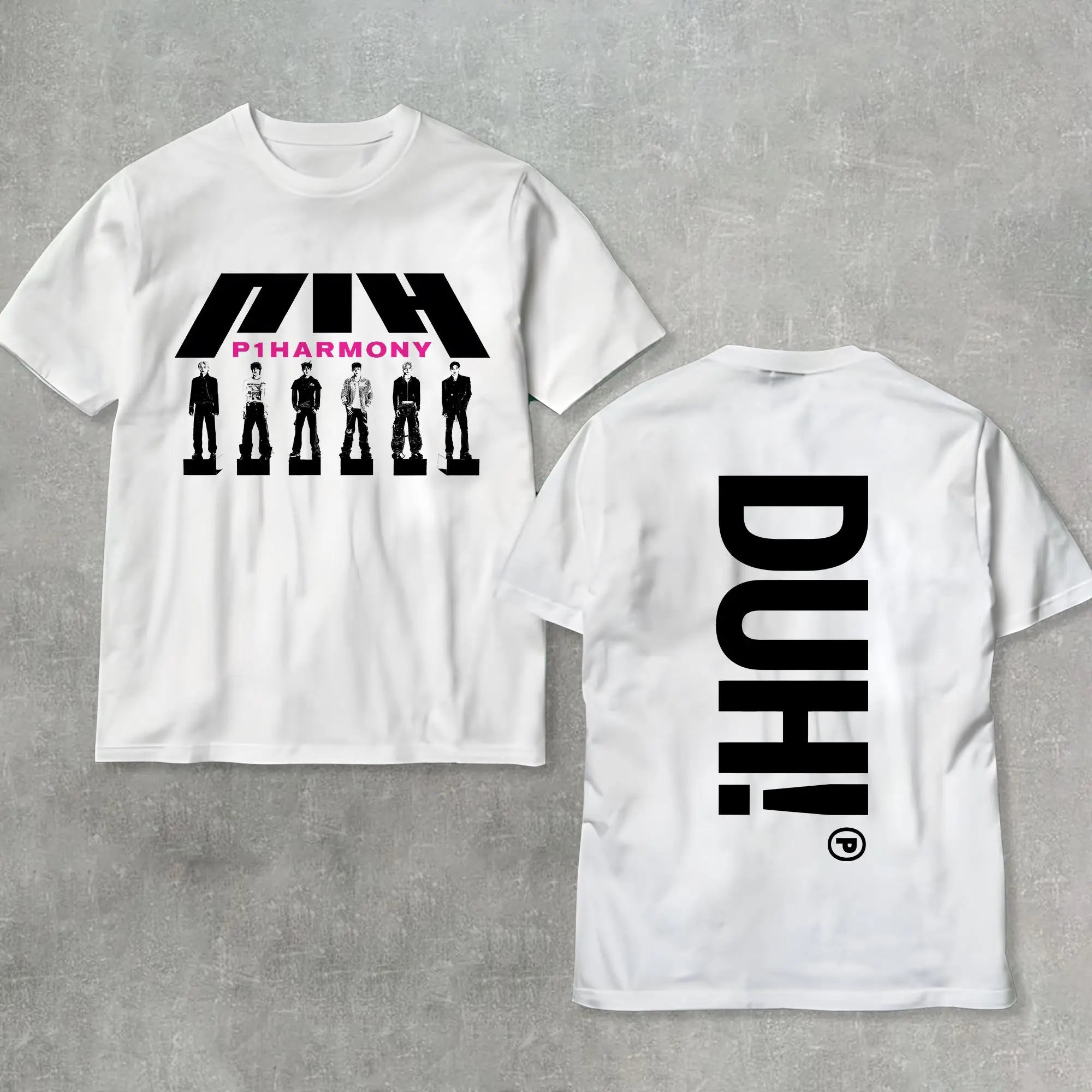 Summer Men P1Harmony 2026 DUH Same T-shirt Kpop Print Summer Short Sleeve Tee for Fans Men Women Clothing Streetwear T Shirts