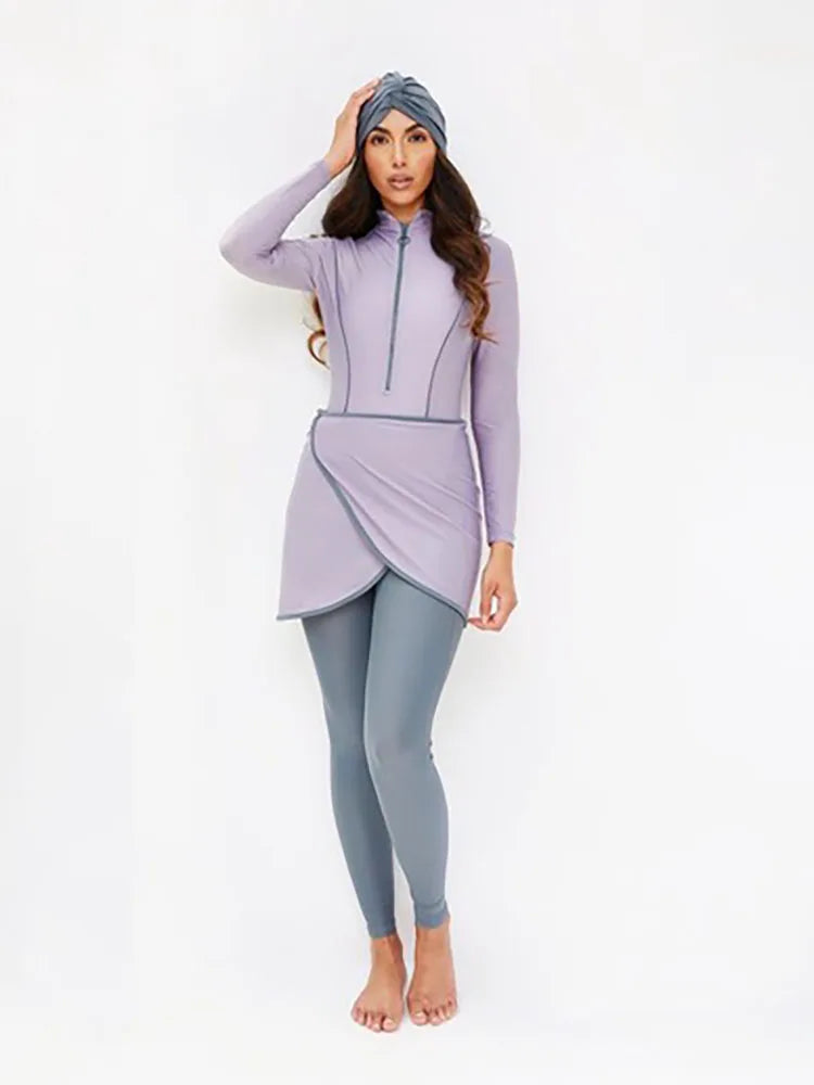 Muslim Modest Swimwear Hijab Swimsuit Women Swimming Suit Cover Ups Burkini Hijabs For Woman Islamic Long Sleeve Bathing Swim