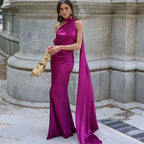 Elegant Ribbon Halter Dress Women Solid Off Shoulder Sleeveless Backless Slim Maxi Dresses 2026 Summer Autumn Party Robes Lady