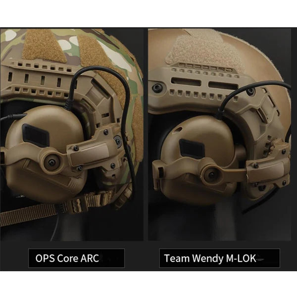 BOOIU Tactical Headset Holder Fast Helmet Rail Mount Adapter Multi-Angle Rotation Pickup Headphone Bracket OPS CORE ARC/Wendy