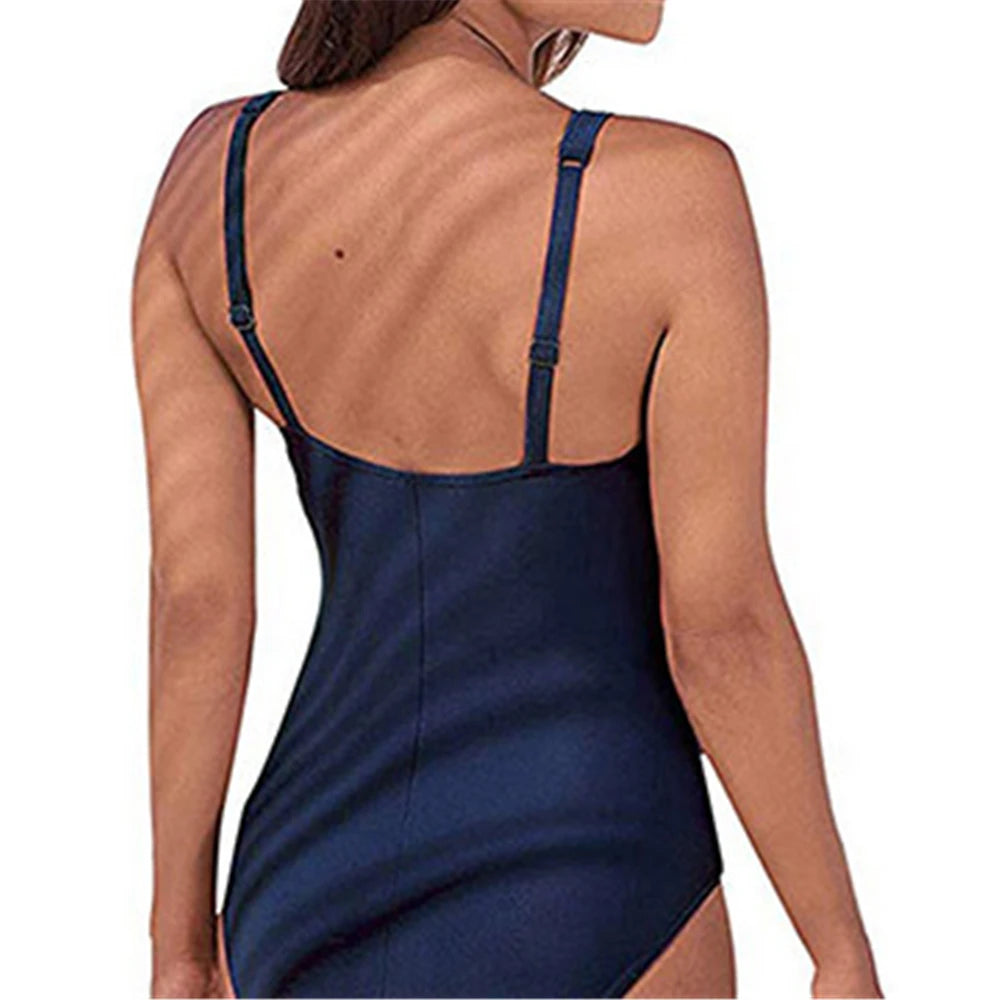 Women's One-piece Swimsuit Sexy Solid Color Shoulder Strap Swimming Bathing Surfing Suit Beach Sports Wear Sexy Swimwear