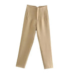 HXAO Fashion Office Wear High waist Pants for Women Formal Pants Office outfits Pencil Trousers Black Pink White Ladies Pants