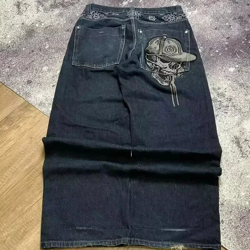 Gothic New Fashion Heavy Industry Washing Equipment Multi-pocket Jean Women Y2K Rock Popular Hiphop High Waist Wide-leg Trousers
